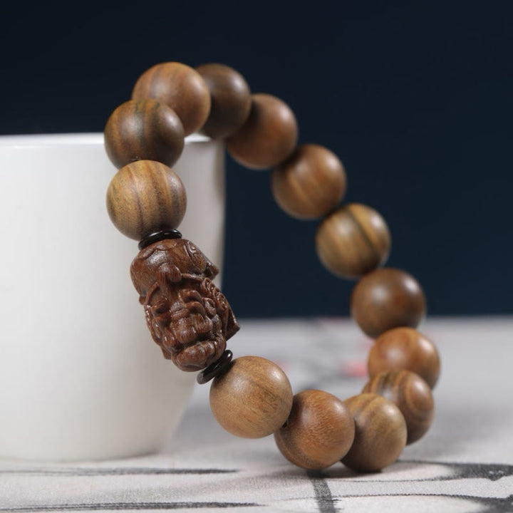 Buddha Stones緑白檀PiXiu開運財運ブレスレット - image 3