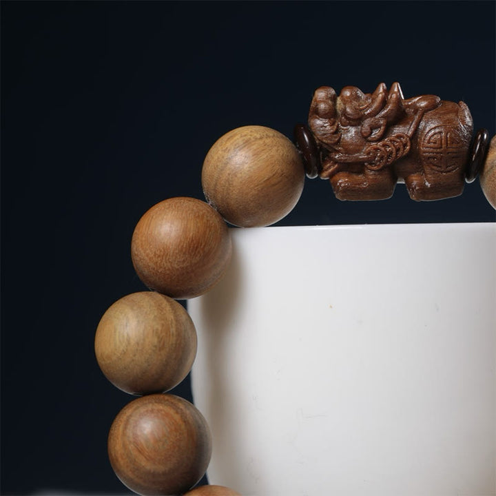 Buddha Stones緑白檀PiXiu開運財運ブレスレット - image 9