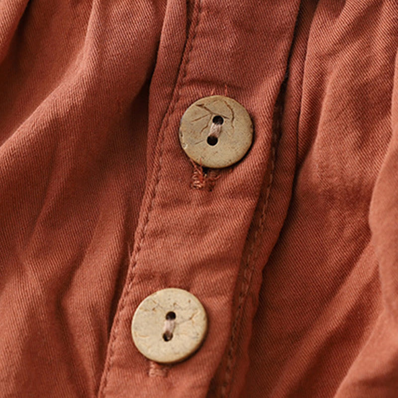 Buddha Stonesのフリルレースパッチワークデザインパフ長袖コットンミディドレス（ポケット付き） - image 7