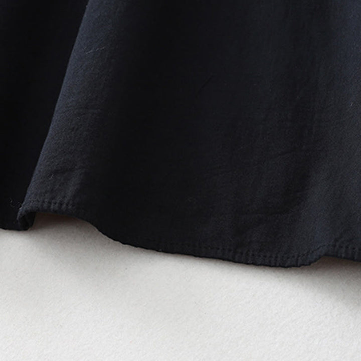 Buddha Stonesのフリルレースパッチワークデザインパフ長袖コットンミディドレス（ポケット付き） - image 16