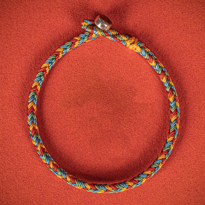 Buddha Stones925 スターリングシルバー 8スレッド ピースノット カラフルロープ 幸運の編み込みブレスレット - image 8