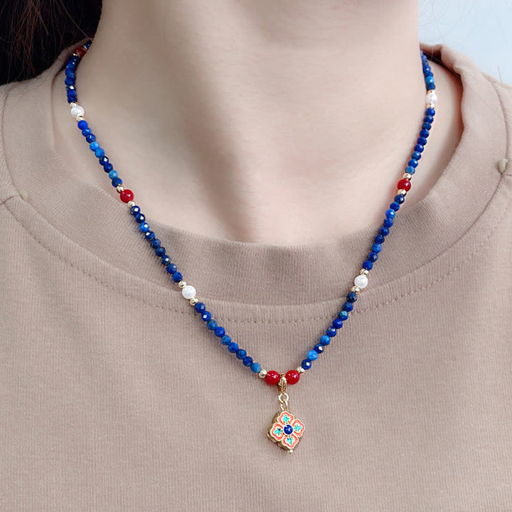 Buddha Stonesラズライトパール ポジティブネックレスペンダント - image 5