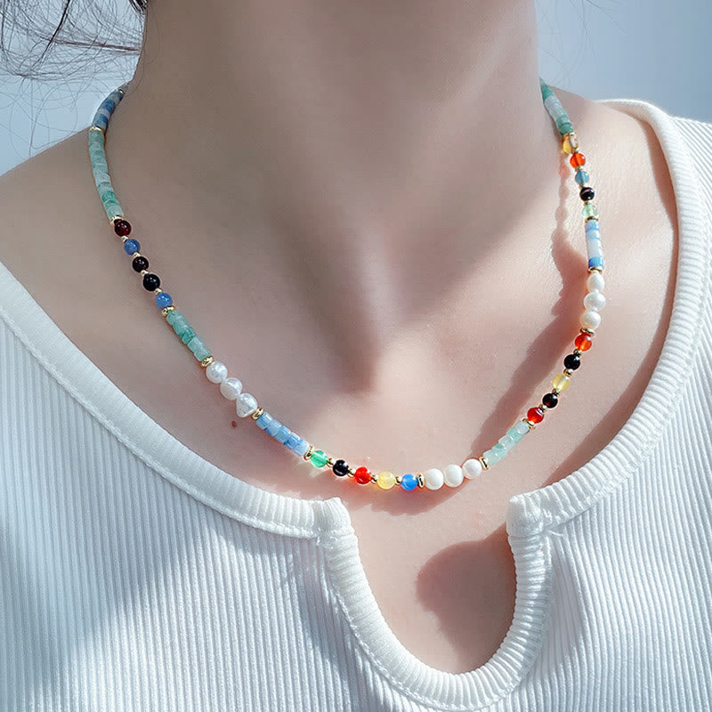 Buddha Stonesパールガラスヒーリングネックレスペンダント - image 5