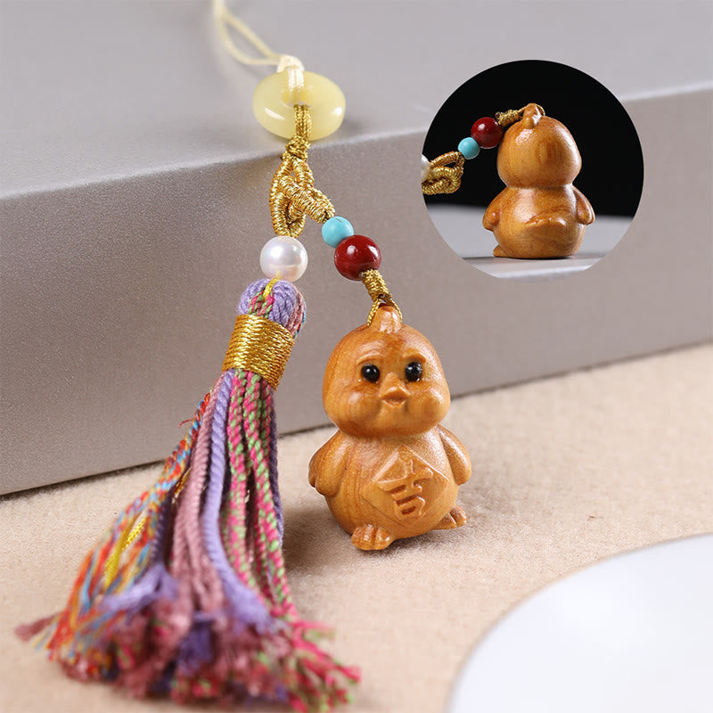 Buddha Stones白檀 12星座の良縁祈願カラフル タッセル アクセサリー キーホルダー - 雄鶏 - image 29