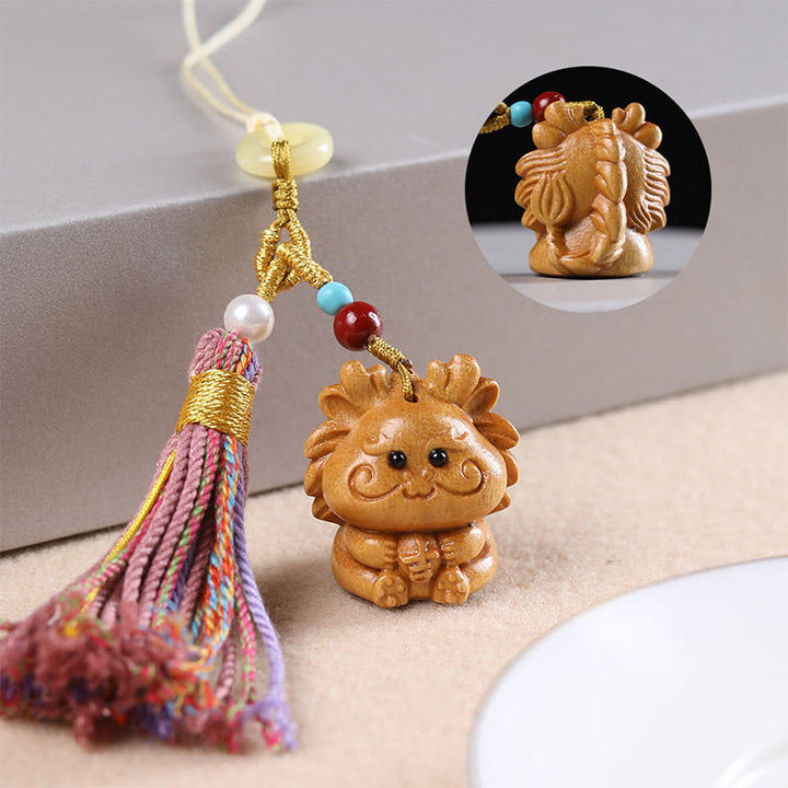 Buddha Stones白檀 12星座の良縁祈願カラフル タッセル アクセサリー キーホルダー - image 3