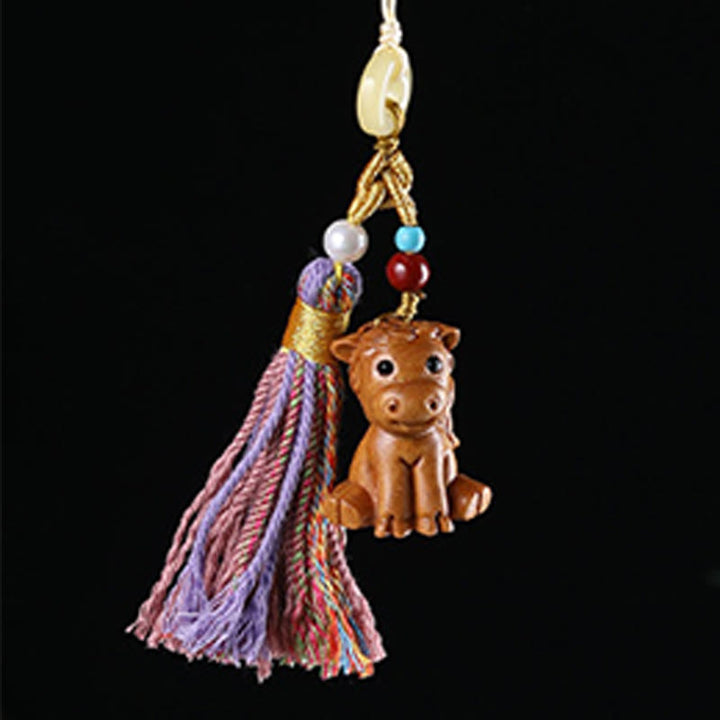 Buddha Stones白檀 12星座の良縁祈願カラフル タッセル アクセサリー キーホルダー - image 24