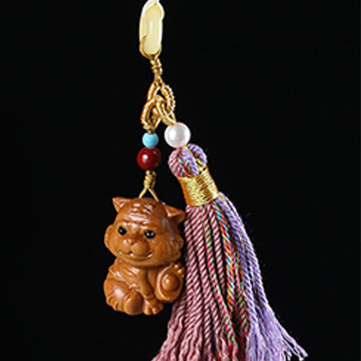 Buddha Stones白檀 12星座の良縁祈願カラフル タッセル アクセサリー キーホルダー - image 18