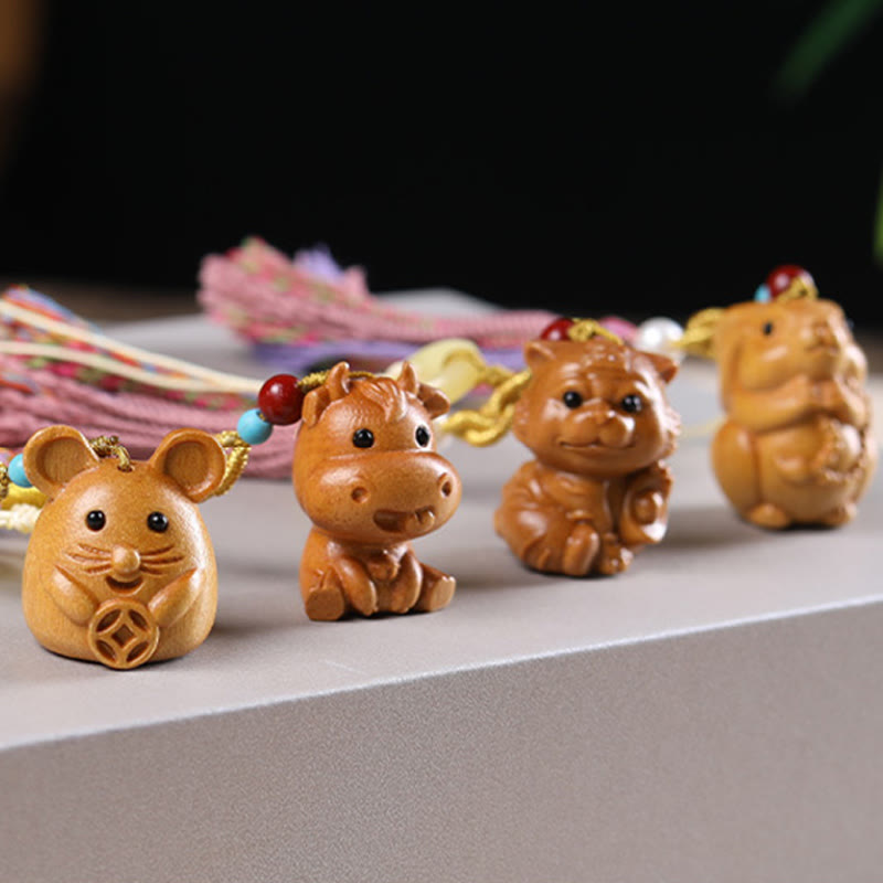 Buddha Stones白檀 12星座の良縁祈願カラフル タッセル アクセサリー キーホルダー - image 35