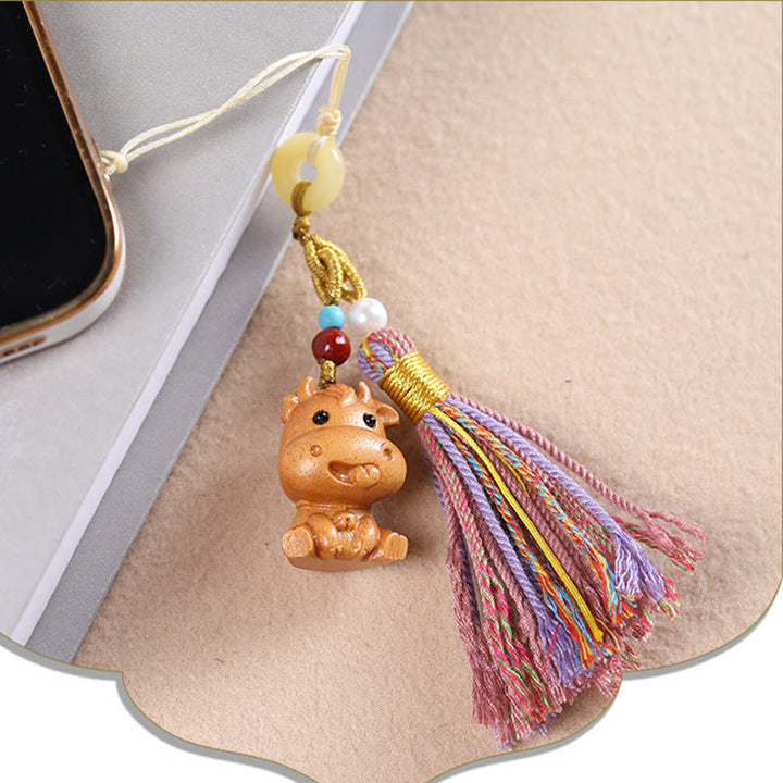 Buddha Stones白檀 12星座の良縁祈願カラフル タッセル アクセサリー キーホルダー - image 14