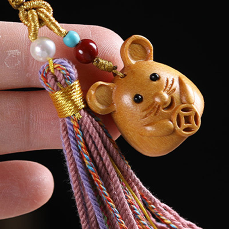 Buddha Stones白檀 12星座の良縁祈願カラフル タッセル アクセサリー キーホルダー - image 8