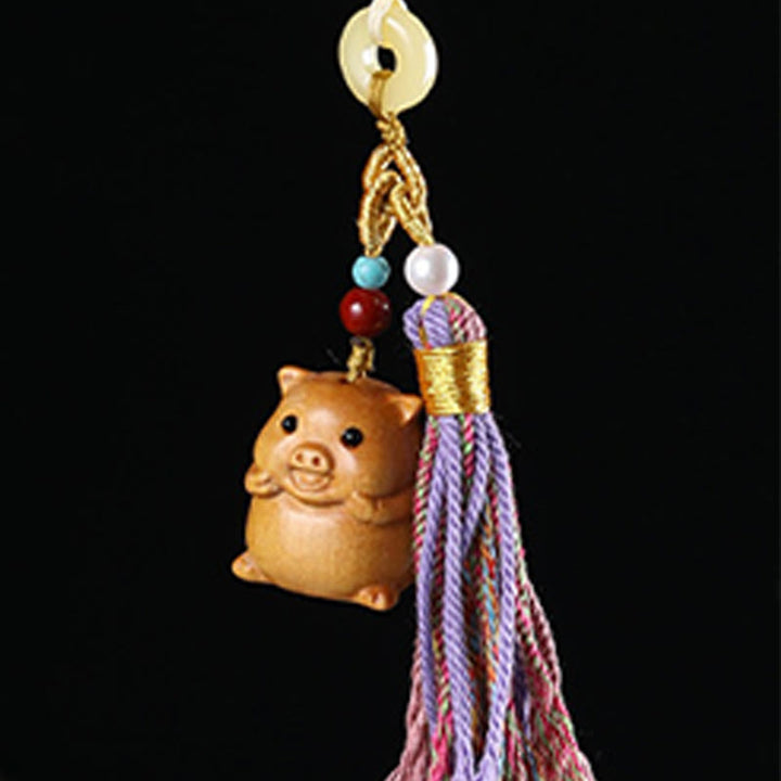 Buddha Stones白檀 12星座の良縁祈願カラフル タッセル アクセサリー キーホルダー - image 34