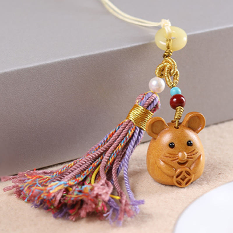 Buddha Stones白檀 12星座の良縁祈願カラフル タッセル アクセサリー キーホルダー - image 10