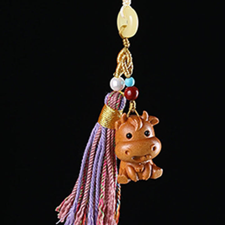 Buddha Stones白檀 12星座の良縁祈願カラフル タッセル アクセサリー キーホルダー - image 13