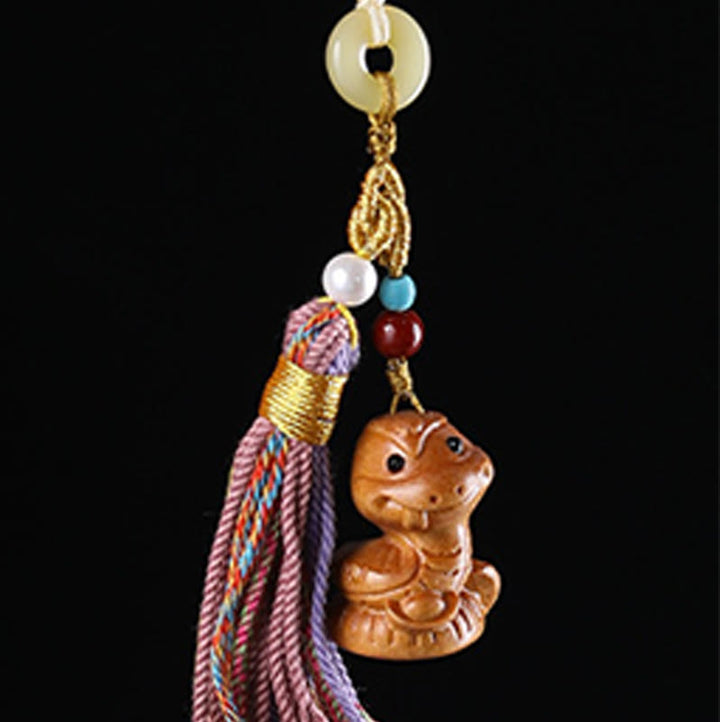 Buddha Stones白檀 12星座の良縁祈願カラフル タッセル アクセサリー キーホルダー - image 22
