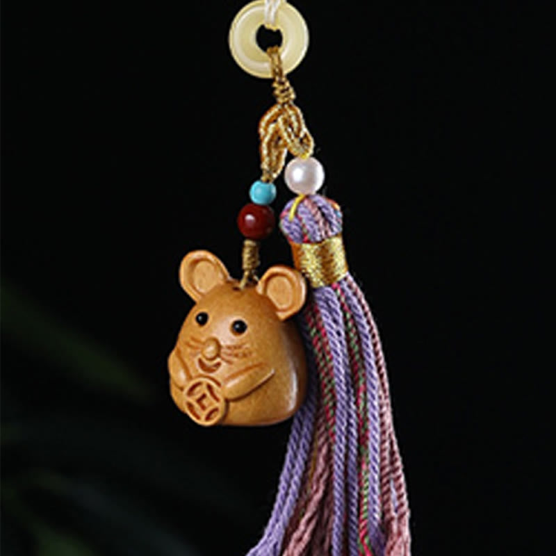 Buddha Stones白檀 12星座の良縁祈願カラフル タッセル アクセサリー キーホルダー - image 11