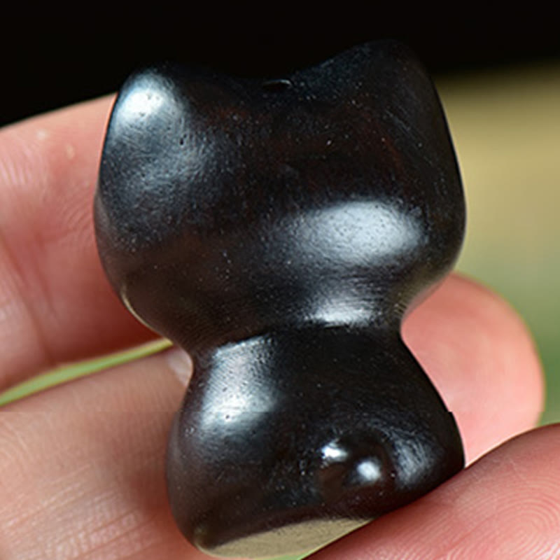Buddha Stones黒檀小葉紫檀かわいい猫 動物 落ち着いた装飾 - image 3