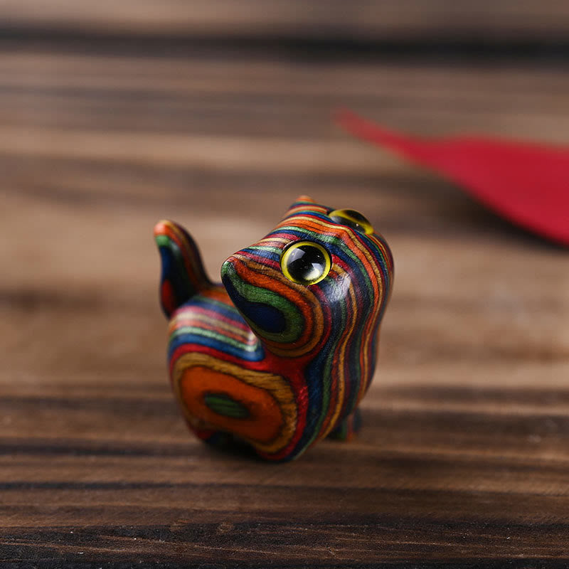 Buddha Stonesレインボーユーカリ かわいい猫動物 落ち着いた装飾 - イエローアイ（33*21*32mm） - image 4