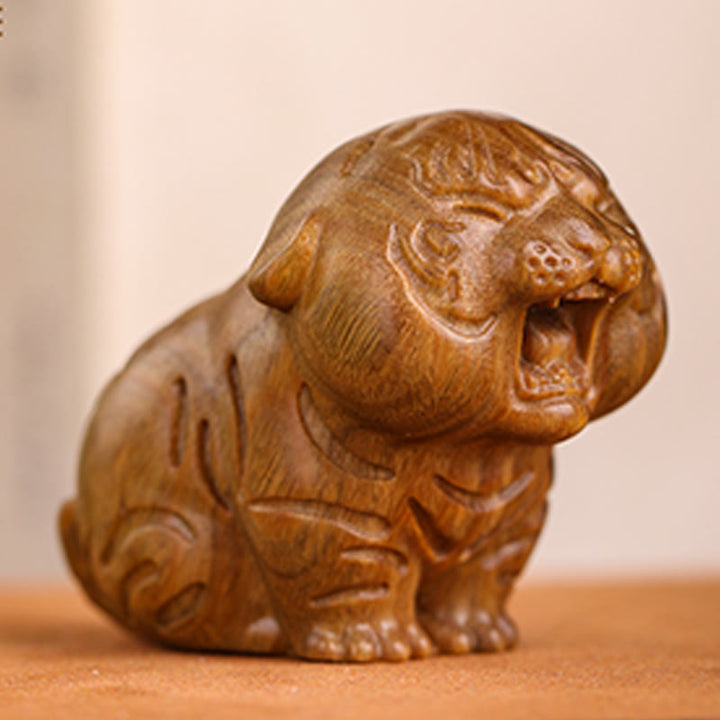 Buddha Stones緑白檀 かわいい虎の動物 ポジティブな装飾 - image 1