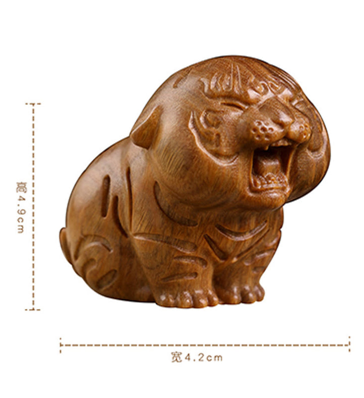 Buddha Stones緑白檀 かわいい虎の動物 ポジティブな装飾 - image 12