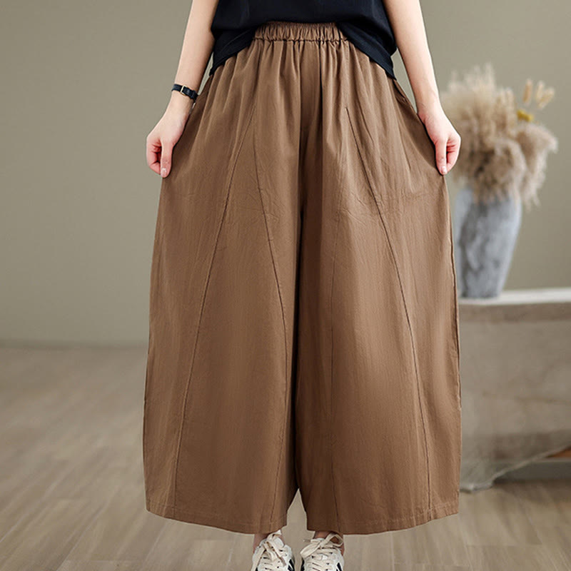 Buddha Stonesカジュアル 無地 コットン レディース 7-8丈 ワイドレッグパンツ ポケット付き - ペルー - US8-10，UK/AU12-14，EU40-42 (2XL) - image 13