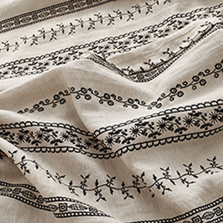 Buddha Stonesカジュアル 縦プリント コットンリネン レディース ワイドレッグパンツ ポケット付き - image 9