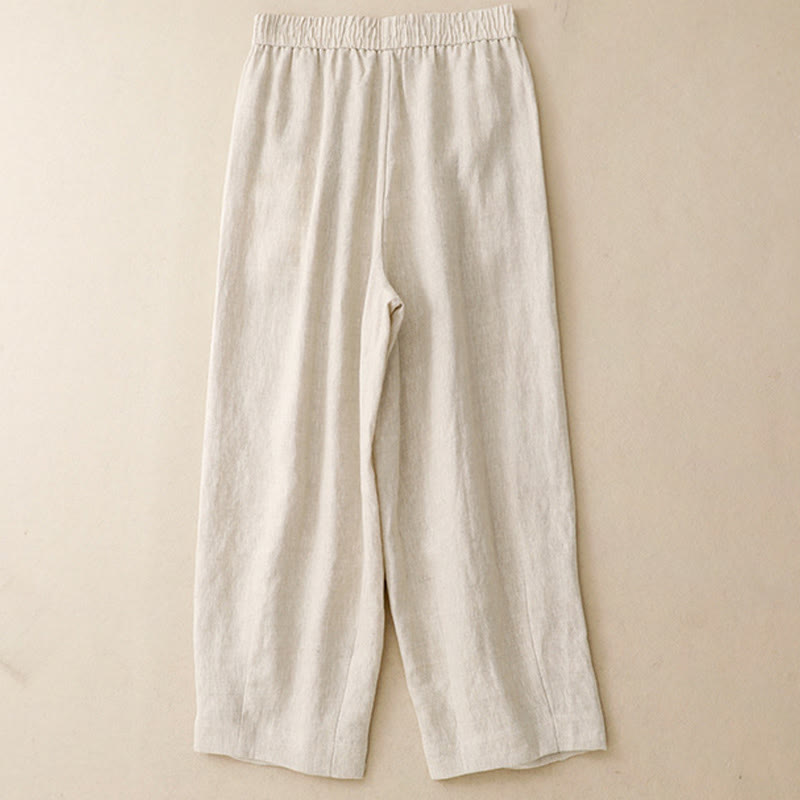 Buddha Stonesサマープレーン レディース コットンリネン ハーレムパンツ ポケット付き - image 12