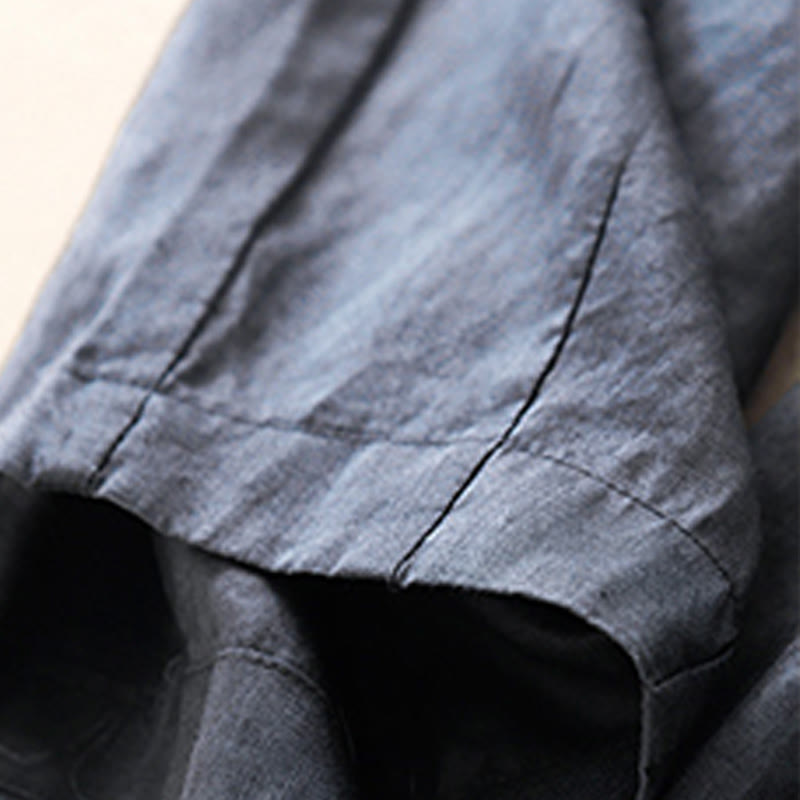 Buddha Stonesカジュアル 無地 クロップドパンツ レディース コットンリネン ハーレムパンツ ポケット付き - image 4