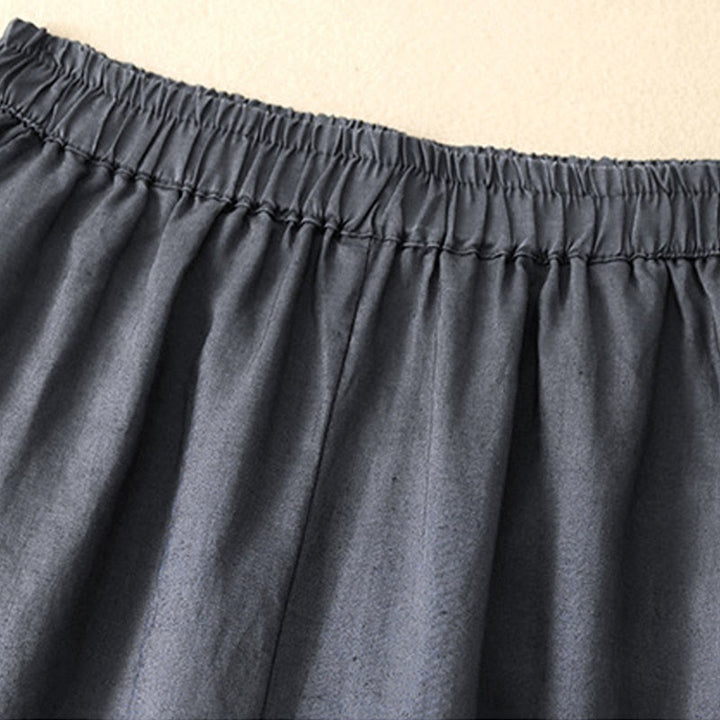 Buddha Stonesカジュアル 無地 クロップドパンツ レディース コットンリネン ハーレムパンツ ポケット付き - image 3