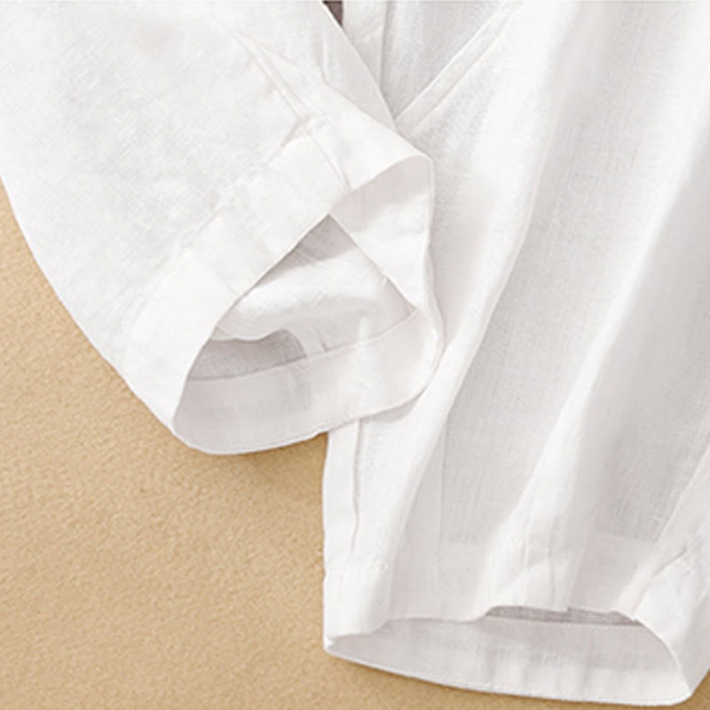 Buddha Stonesカジュアル 無地 クロップドパンツ レディース コットンリネン ハーレムパンツ ポケット付き - image 8