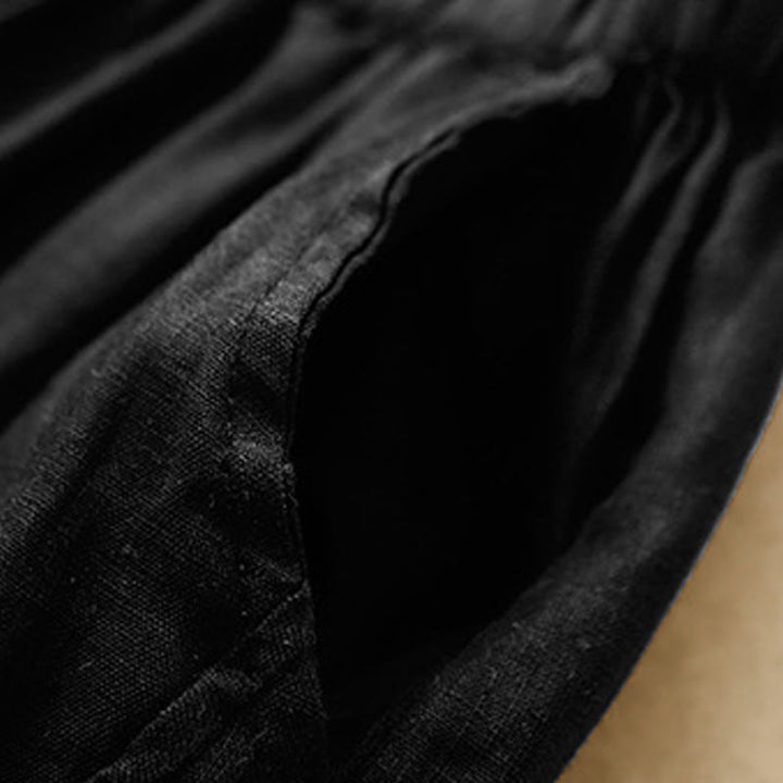 Buddha Stonesカジュアル 無地 クロップドパンツ レディース コットンリネン ハーレムパンツ ポケット付き - image 12