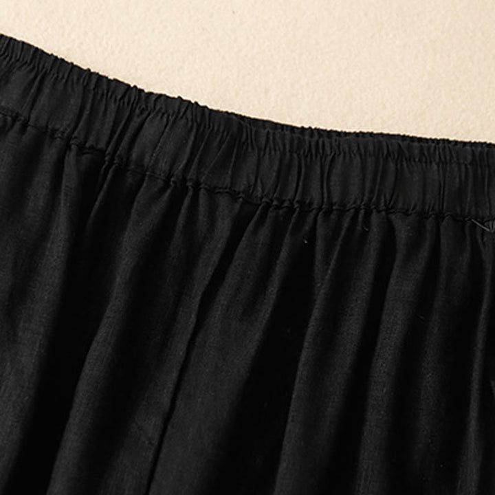 Buddha Stonesカジュアル 無地 クロップドパンツ レディース コットンリネン ハーレムパンツ ポケット付き - image 15