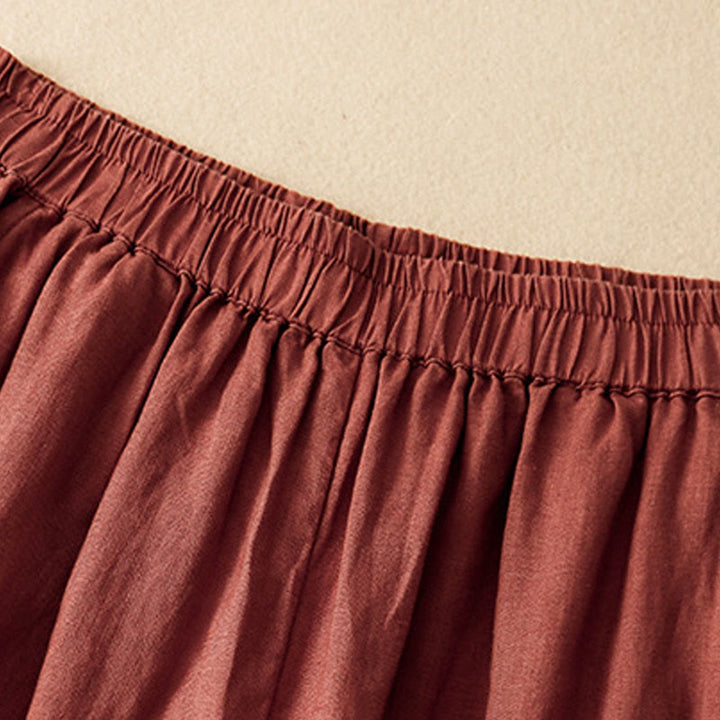 Buddha Stonesカジュアル 無地 クロップドパンツ レディース コットンリネン ハーレムパンツ ポケット付き - image 19