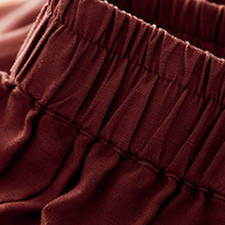 Buddha Stonesカジュアル 無地 クロップドパンツ レディース コットンリネン ハーレムパンツ ポケット付き - image 17