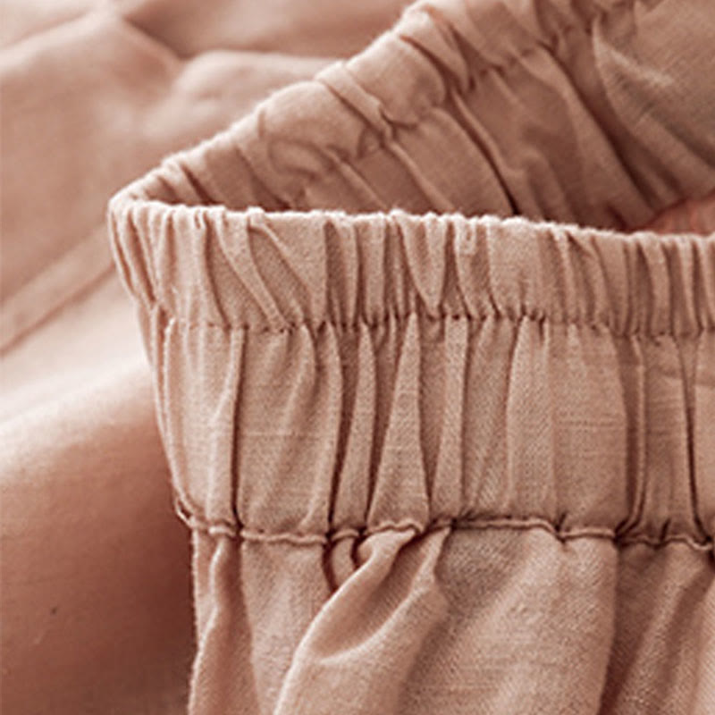 Buddha Stonesカジュアル 無地 クロップドパンツ レディース コットンリネン ハーレムパンツ ポケット付き - image 23