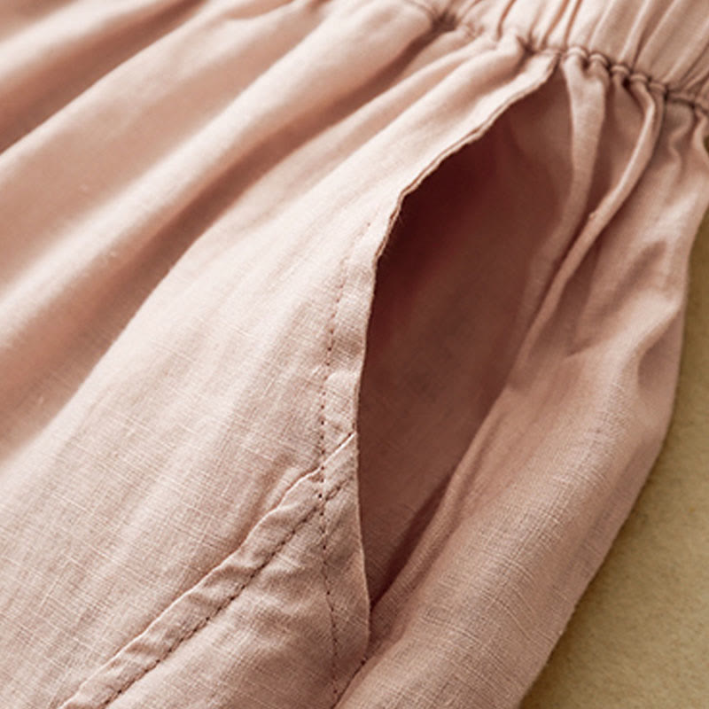 Buddha Stonesカジュアル 無地 クロップドパンツ レディース コットンリネン ハーレムパンツ ポケット付き - image 22