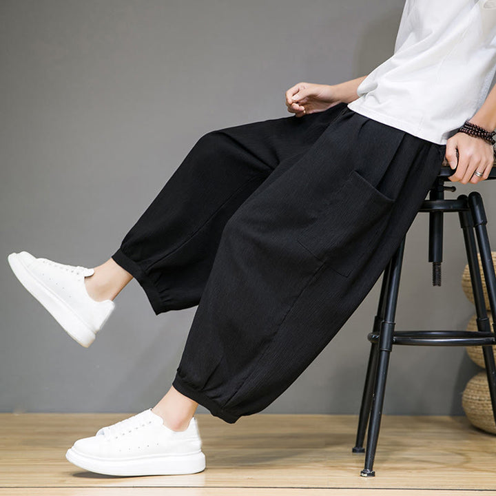 Buddha Stonesカジュアル 7-8丈 クロップド メンズ ハーレムパンツ サイドポケット付き - image 17