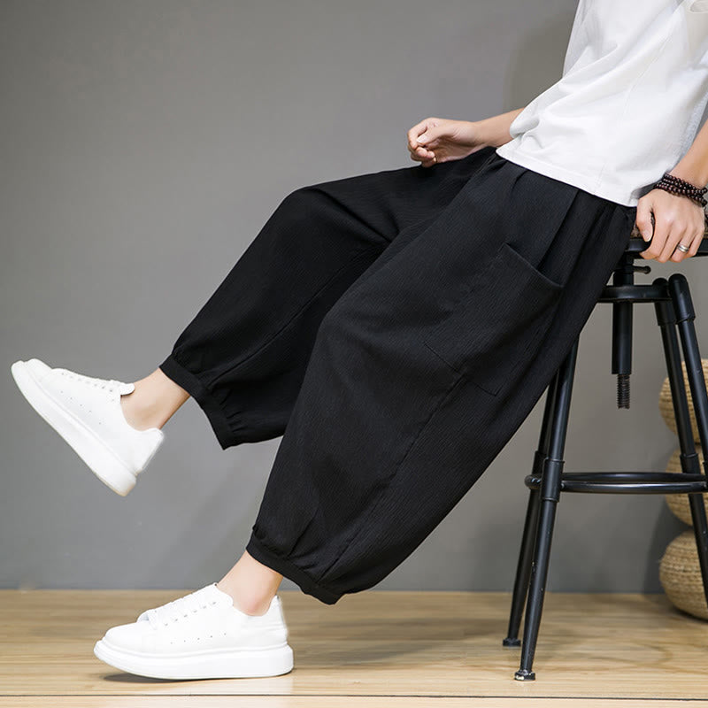 Buddha Stonesカジュアル 7-8丈 クロップド メンズ ハーレムパンツ サイドポケット付き - image 16
