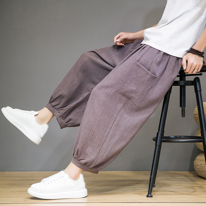 Buddha Stonesカジュアル 7-8丈 クロップド メンズ ハーレムパンツ サイドポケット付き - image 35