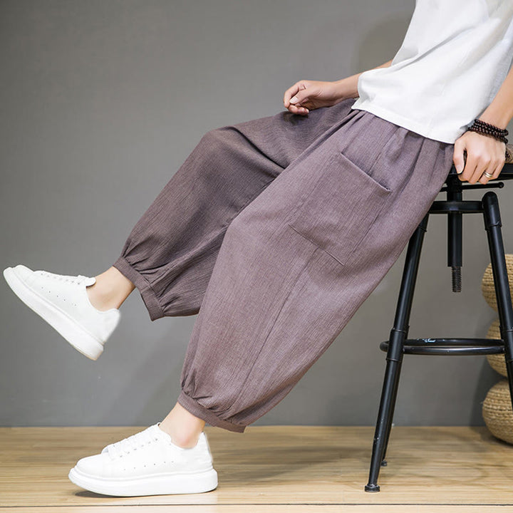 Buddha Stonesカジュアル 7-8丈 クロップド メンズ ハーレムパンツ サイドポケット付き - image 35