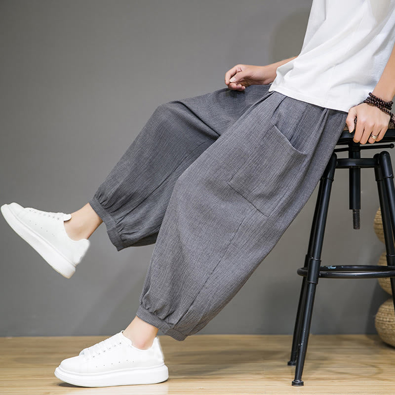 Buddha Stonesカジュアル 7-8丈 クロップド メンズ ハーレムパンツ サイドポケット付き - image 27
