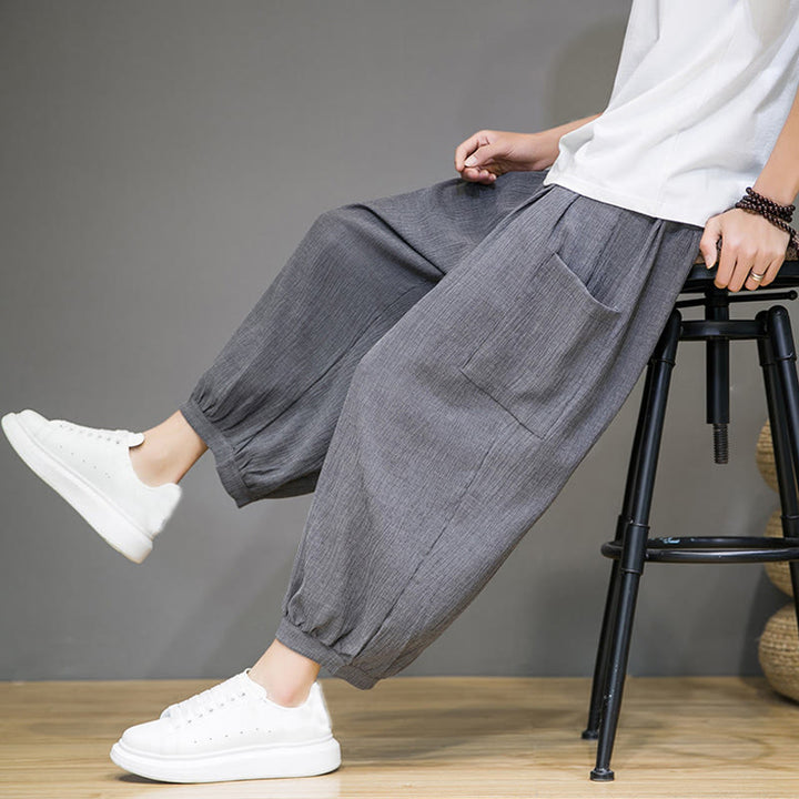 Buddha Stonesカジュアル 7-8丈 クロップド メンズ ハーレムパンツ サイドポケット付き - image 27