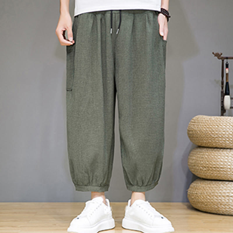 Buddha Stonesカジュアル 7-8丈 クロップド メンズ ハーレムパンツ サイドポケット付き - image 6