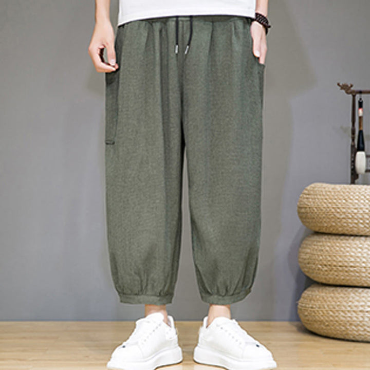 Buddha Stonesカジュアル 7-8丈 クロップド メンズ ハーレムパンツ サイドポケット付き - image 7