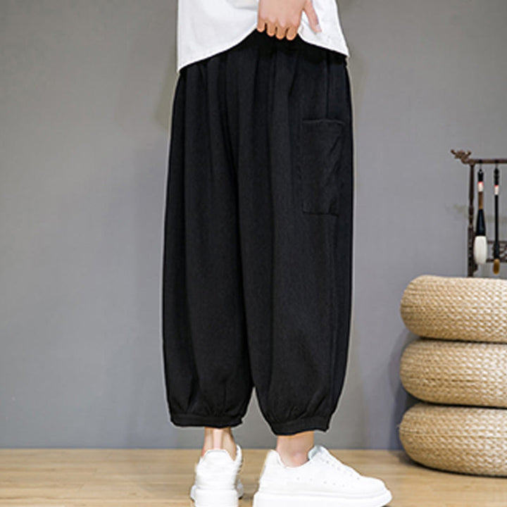 Buddha Stonesカジュアル 7-8丈 クロップド メンズ ハーレムパンツ サイドポケット付き - image 14