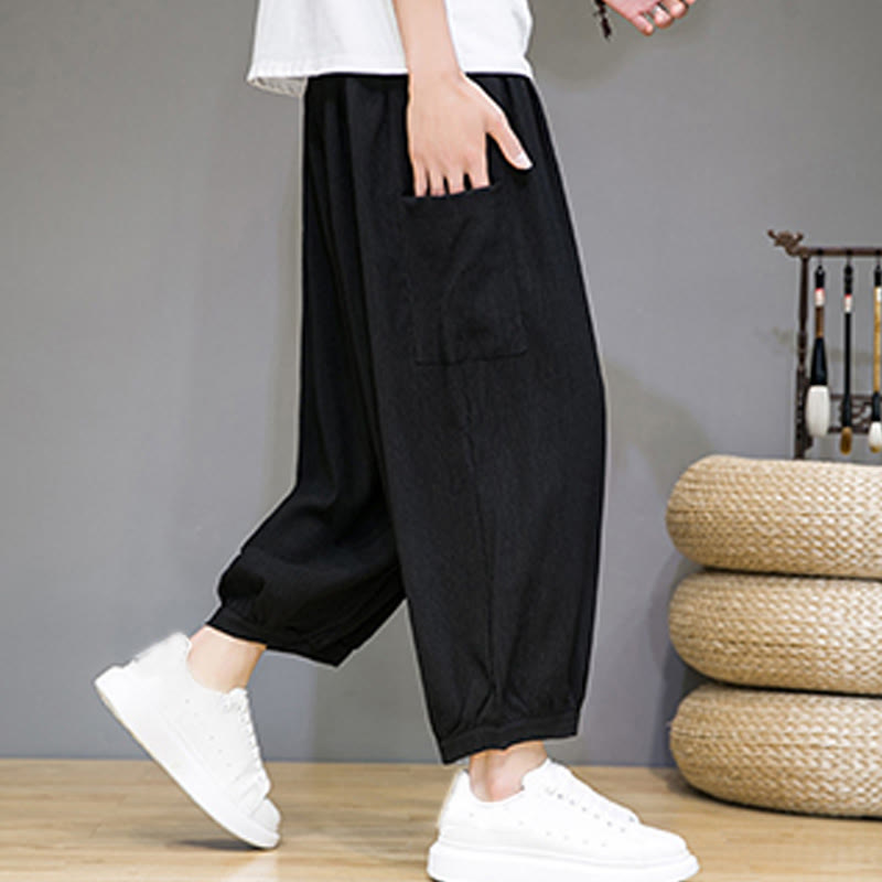 Buddha Stonesカジュアル 7-8丈 クロップド メンズ ハーレムパンツ サイドポケット付き - image 15
