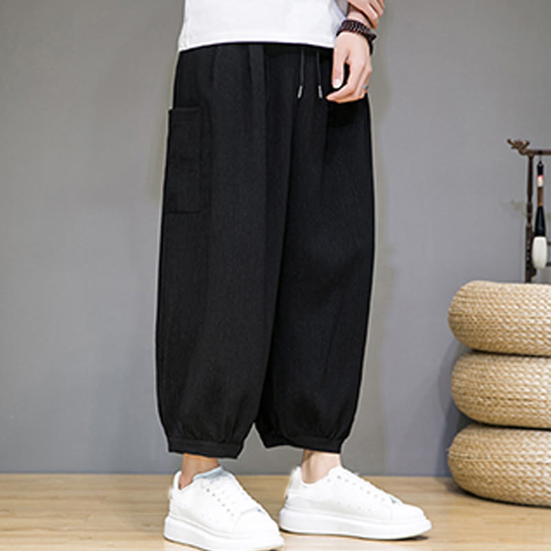 Buddha Stonesカジュアル 7-8丈 クロップド メンズ ハーレムパンツ サイドポケット付き - image 12