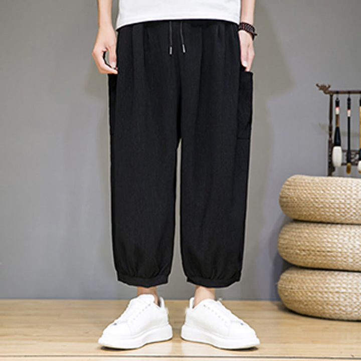 Buddha Stonesカジュアル 7-8丈 クロップド メンズ ハーレムパンツ サイドポケット付き - image 15