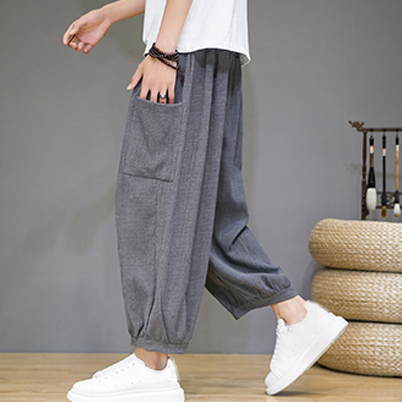 Buddha Stonesカジュアル 7-8丈 クロップド メンズ ハーレムパンツ サイドポケット付き - image 23