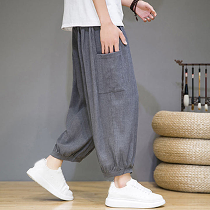 Buddha Stonesカジュアル 7-8丈 クロップド メンズ ハーレムパンツ サイドポケット付き - image 22