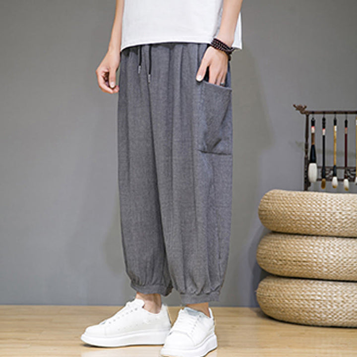 Buddha Stonesカジュアル 7-8丈 クロップド メンズ ハーレムパンツ サイドポケット付き - image 25